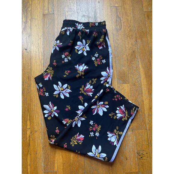 NAVY BLUE DRAWTRING LOUNGE PANTS W A FLOWER PATTERN-SUPER CUTE & COMFY - Picture 1 of 4